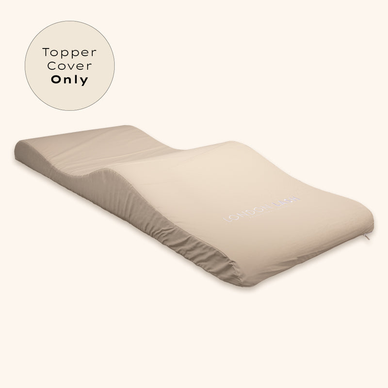 Replacement Cover for Memory Foam Topper in Beige color, designed for Beauty Bed Memory Foam Topper.