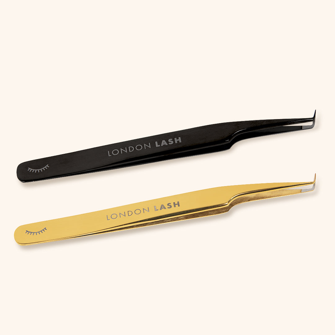 Fiber Ultra Fine Tip Mega Volume Tweezers in Black and Gold