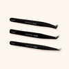 Fiber Tip Eyelash Extensions Tweezers Set of Three